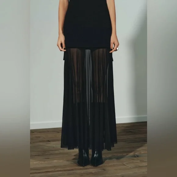 Zara COMBINED DRESS WITH TRANSPARENCIES medium REF. 2180/238 black - Picture 4 of 11